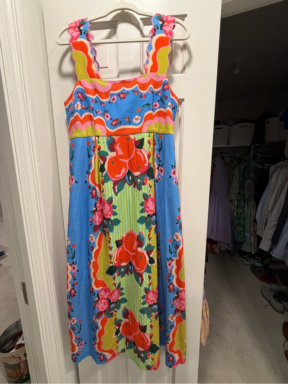 CROSBY by Mollie Burch Blue Floral Midi Dress with Multicolor Accents
